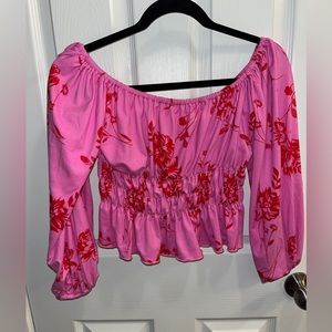 Entro small pink floral shirt
